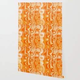 Orange Liquid Swirl Retro Cute Minimalist  Wallpaper