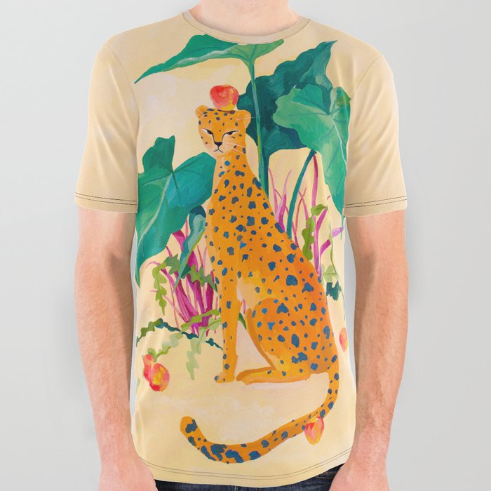 Cheetah and Apples All Over Graphic Tee