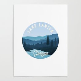 Lake Lanier, Georgia Mountains Landscape Poster