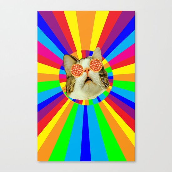 pizza loving cat Canvas Print