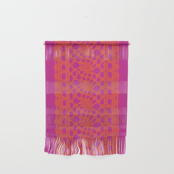 Lace in orange and pink Wall Hanging