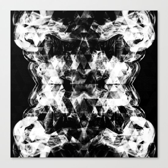 Electrifying black and white sparkly triangle flames Canvas Print