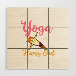 Yoga Cat Beginner Workout Poses Quotes Meditation Wood Wall Art