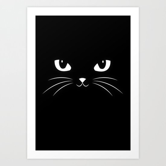 Cute Black Cat Art Print