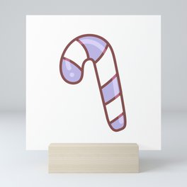 Purple Shiny Candy Cane Mini Art Print