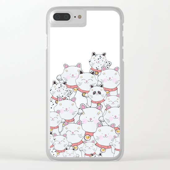 FIND THE PANDA - LUCKY CAT Clear iPhone Case