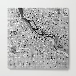 minneapolis city map Metal Print | Pop Art, Digital, Collage, Abstract 