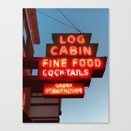 log cabin steakhouse | galena il Canvas Print