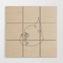 One Line Side Frenchie Wood Wall Art