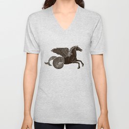 Hippocampus Sea Horse Myth Retro Vintage Rough Design V Neck T Shirt