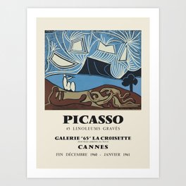 Pablo Picasso. Exhibition poster for Art Gallery, 1960-1961. Art Print