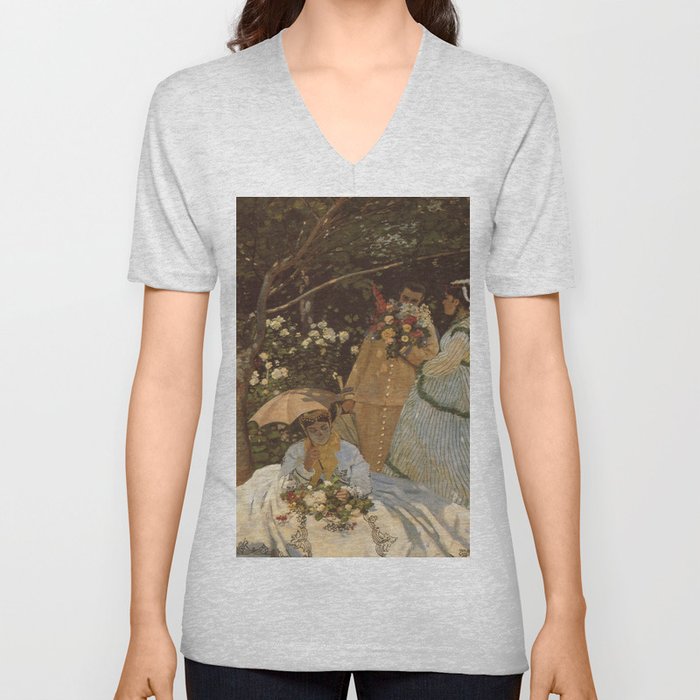 Monet- Women in the Garden, nature,Claude Monet,impressionist,post-impressionism,painting V Neck T Shirt