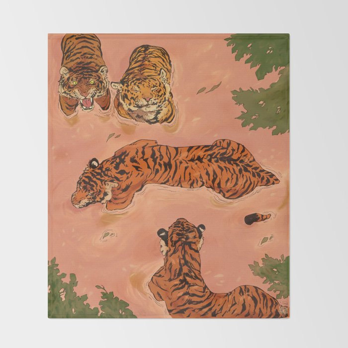Tiger Beach Throw Blanket