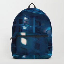 The Block Backpack | Waterreflection, Glow, Downtown, Cyberpunk, Bladerunner, Painting, Vaporwavecity, Techno, Vaporwave, Technohotel 
