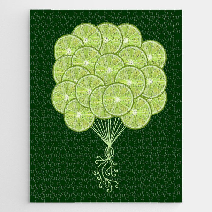 Green Lime Citrus Balloons Jigsaw Puzzle