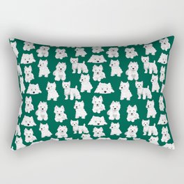 Westies on Green Rectangular Pillow