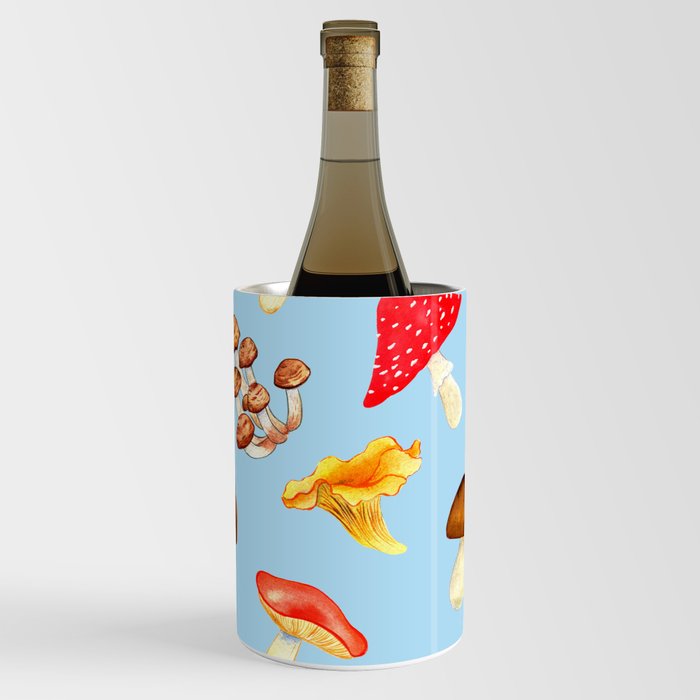 Blue Mushroom Patterns Wine Chiller