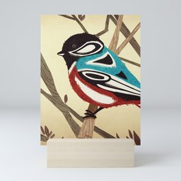 Chickadee in Tlingit Colors Mini Art Print