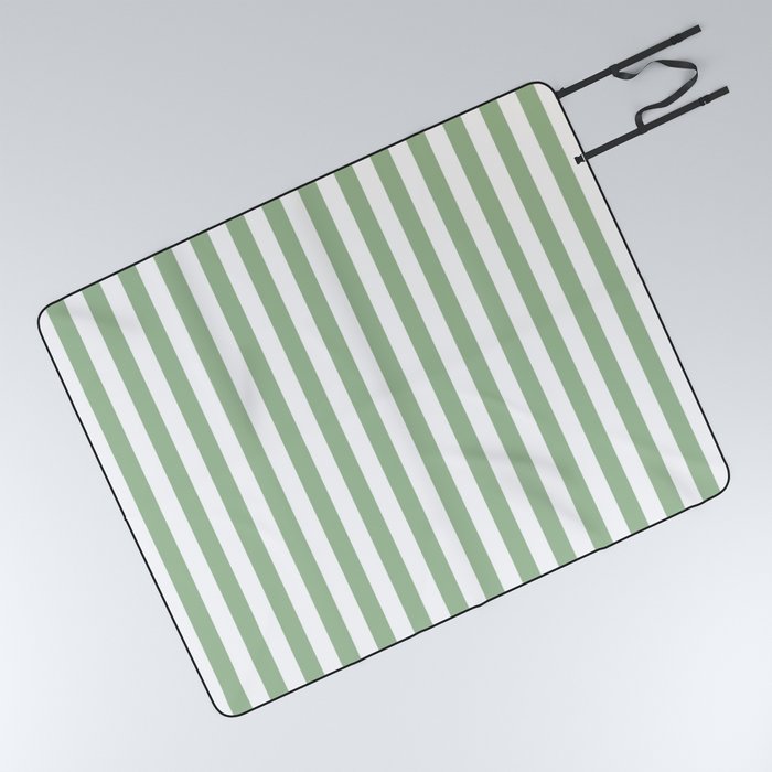 Stripes - sage green Picnic Blanket