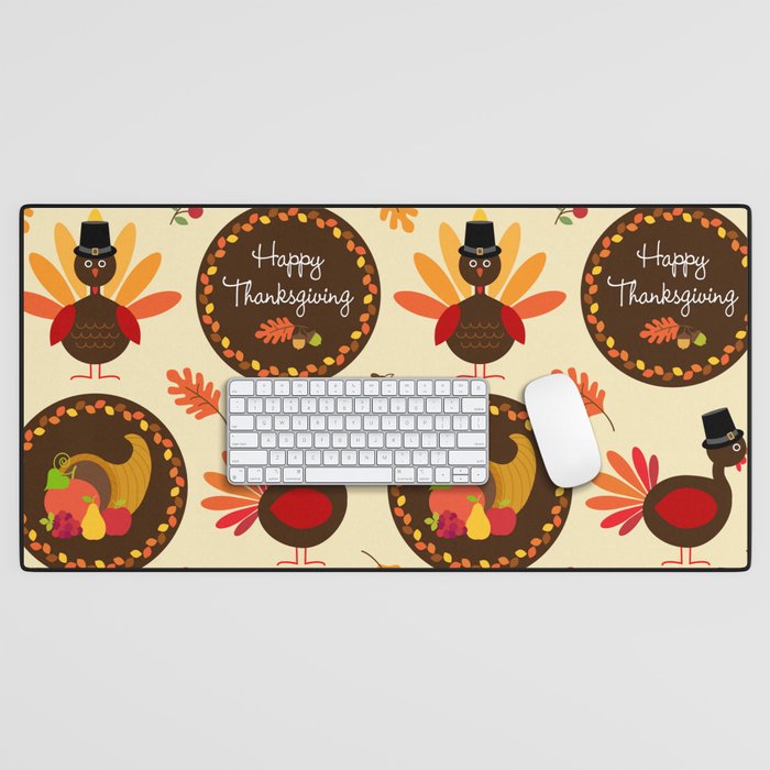 Thanksgiving Pattern Desk Mat