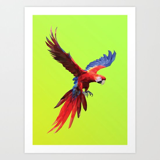 Poly Macaw Art Print