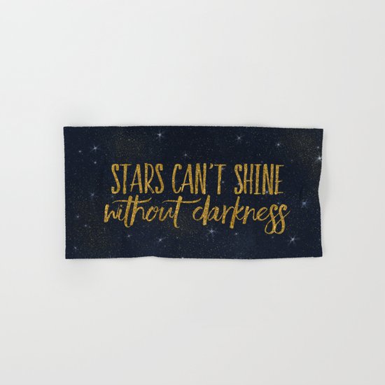 Stars- Darkness - sparkling gold glitter effect night typography 1 on #Society6 Hand & Bath Towel