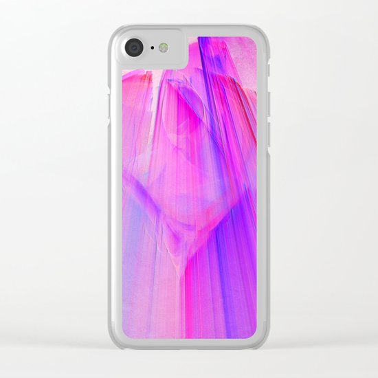 Pink sunset in the glowing city Clear iPhone Case