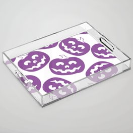 Seamless Pattern Silhouette Halloween Grimace Horror 05 Acrylic Tray