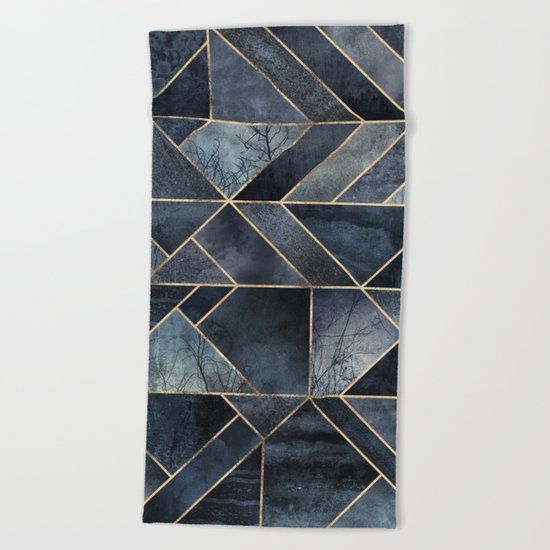 Abstract Nature - Dark Blue Beach Towel