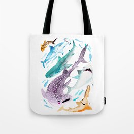 Help Stop Shark Finning - Watercolor Ocean Animals - Fish Tote Bag