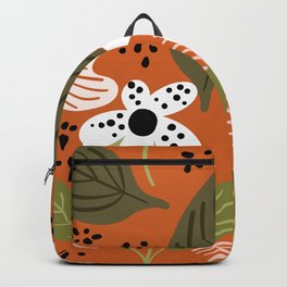 Modern Pretty Foliage Floral Pattern Backpack