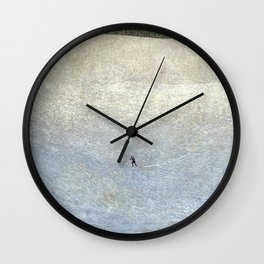 Plight of the Lonely Skier, Snowy Alpine Landscape by Cuno Amiet Wall Clock