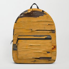 Urban Industrial Wood With Peeling Mustard-Color Paint Backpack