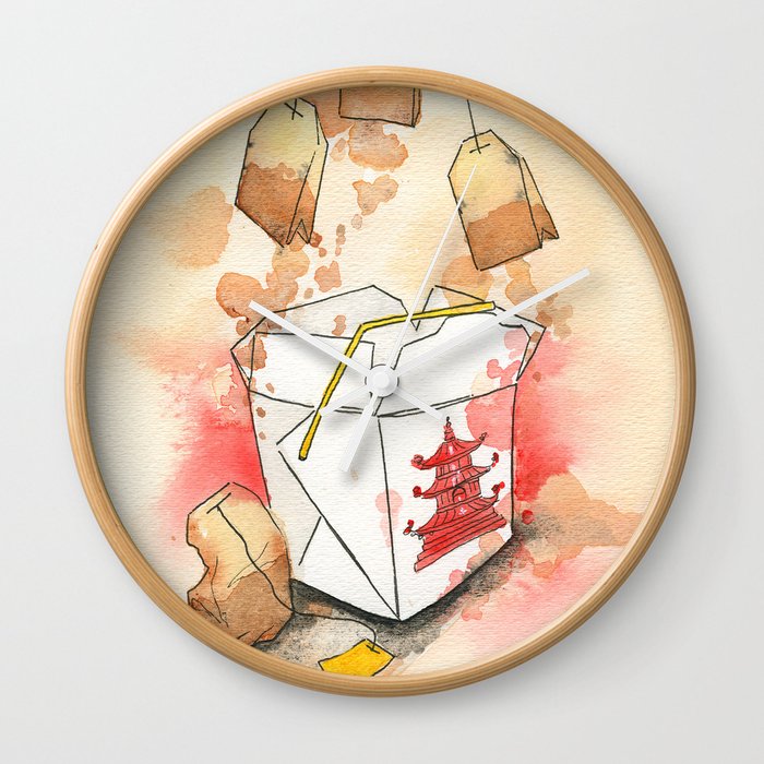 Tea Bags and Take out Wall Clock