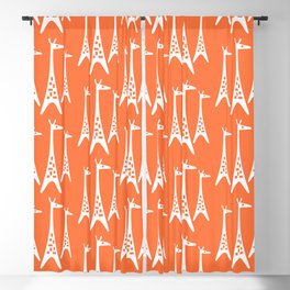 Mid Century Modern Giraffe Pattern 221 Orange Blackout Curtain