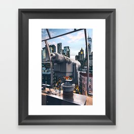 New York City-Skyline Views at Night Framed Art Print