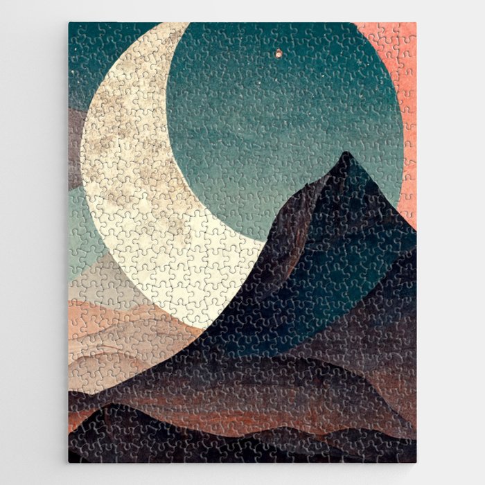 Mountain Over Desert Mountains Abstract Jigsaw Puzzle
