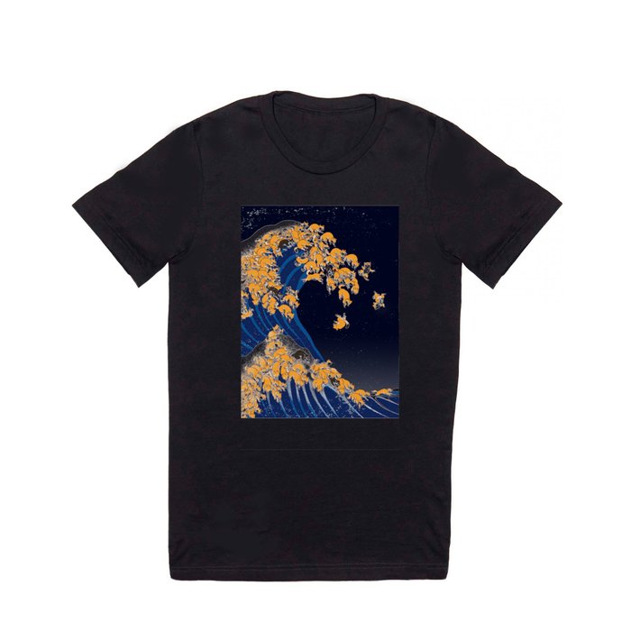 Shiba Inu The Great Wave in Night T Shirt