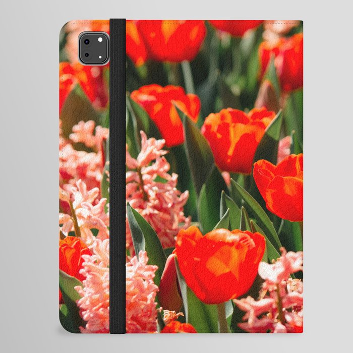 Red Tulips and Pink Hyacinth iPad Folio Case