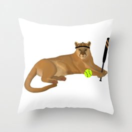 Cougar Softball Throw Pillow