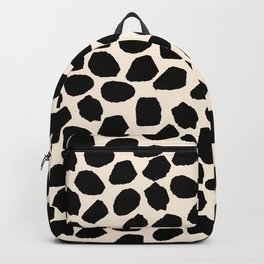 Ink Spot Pattern Black and Almond Cream Backpack