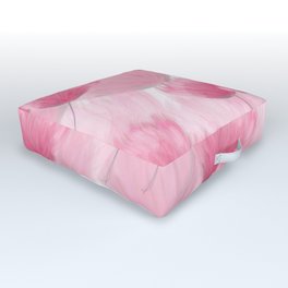 Plumas Outdoor Floor Cushion | Pink, Flower, Drawing, Rose 