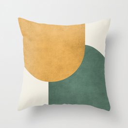 Halfmoon Colorblock 2 - Gold Green  Throw Pillow