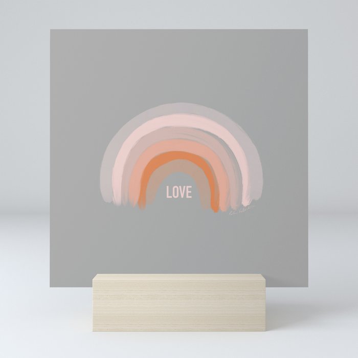 Love - Pastel Rainbow Mini Art Print