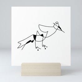 BIRD [white] Mini Art Print