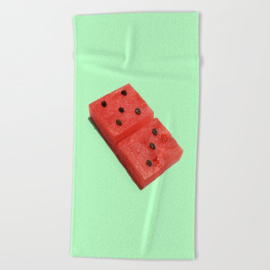 WATERMELON DOMINO Beach Towel