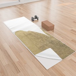 Modern Elegant Abstract Gold White Contemporary Art Yoga Towel