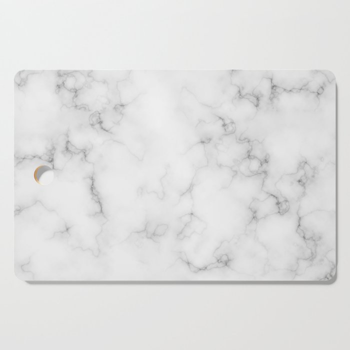 The Perfect Classic White with Grey Veins Marble Cutting Board