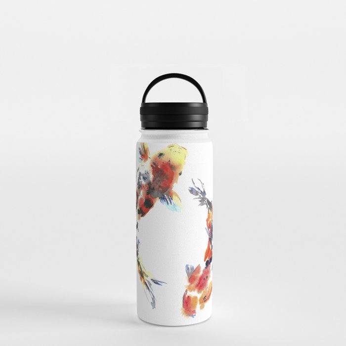 Koi fishes. Japanese style. Watercolor design Water Bottle