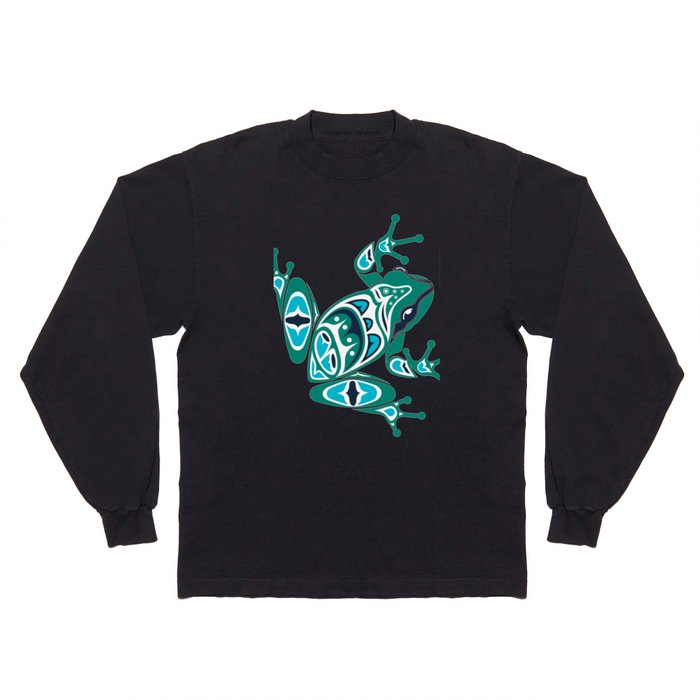 Frog Pacific Northwest Native American Indian Style Art Long Sleeve T Shirt